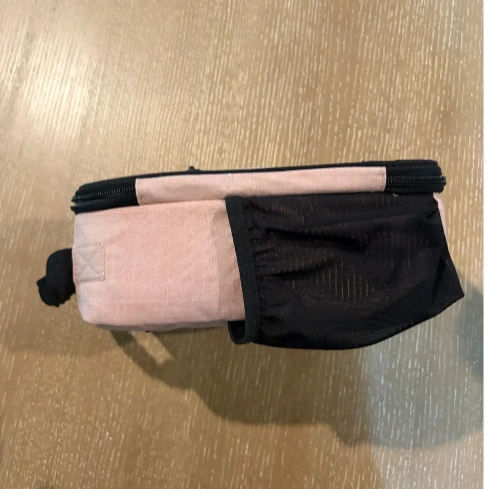 Fulton Bag Co Insulated Lunch Bag Pink Black Hard Liner Divider Exterior Pocket